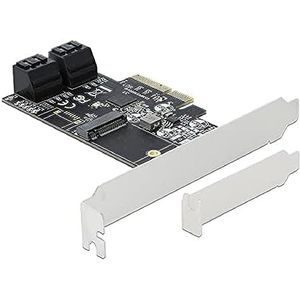 Delock - PCI Express x4 SATA - Storage Controller - Zwart - Staal