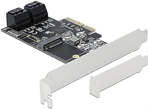 Delock - PCI Express x4 SATA - Storage Controller - Zwart - Staal