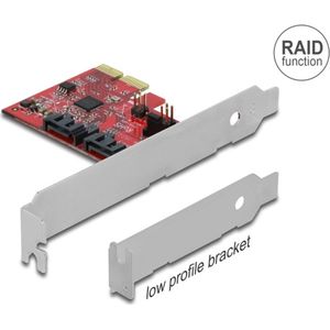 Delock - PCI Express Kaart - 2 x SATA 6 Gb/s - Ondersteunt RAID 1