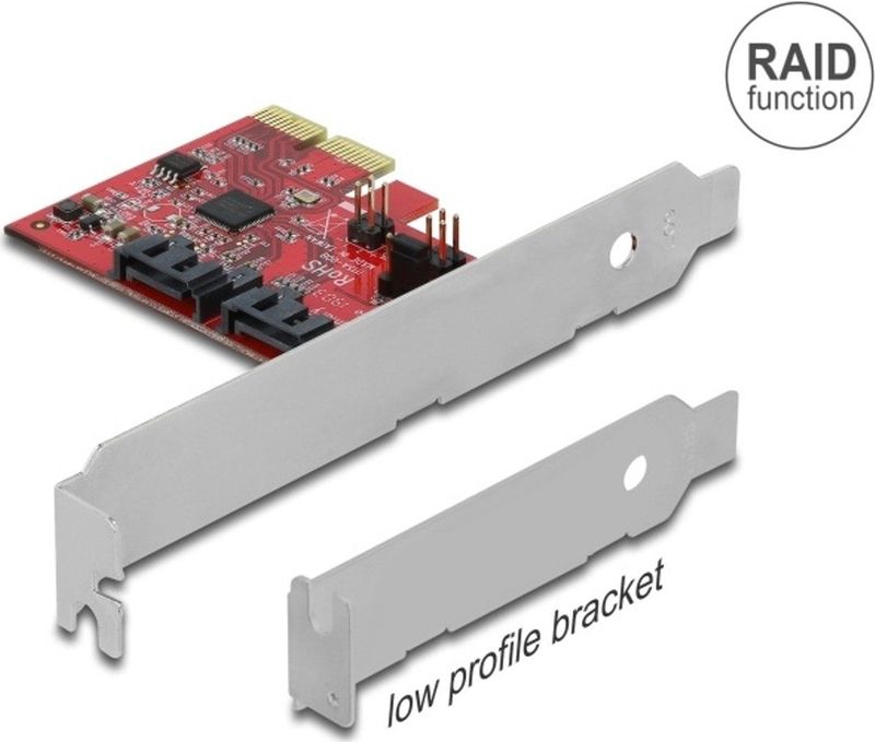Delock - PCI Express Kaart - 2 x SATA 6 Gb/s - Ondersteunt RAID 1