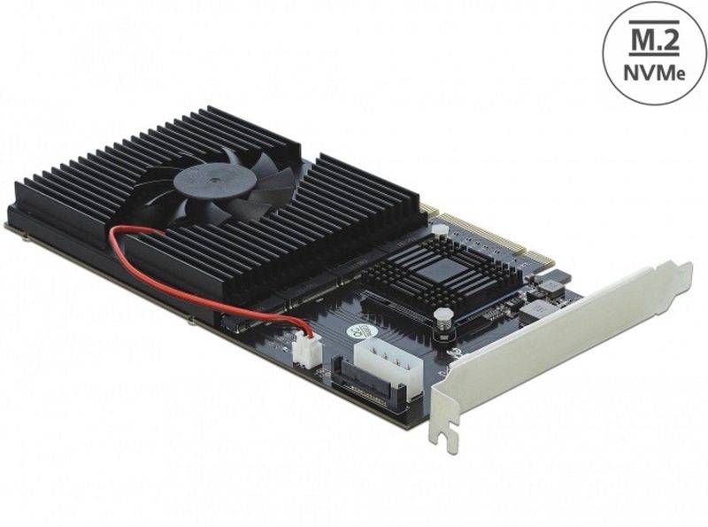 Delock - PCI Express x8 / x16 Kaart - 4 x interne NVMe M.2 Key M