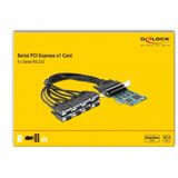 DeLOCK - Seriële Adapter - Insteekkaart - Zwart, Groen - PCI Express 1.1 x1, RS-232 x 8, 115,2 Kbps
