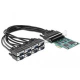 DeLOCK - Seriële Adapter - Insteekkaart - Zwart, Groen - PCI Express 1.1 x1, RS-232 x 8, 115,2 Kbps
