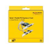 DeLOCK - Adapter Parallel/Serieel - PCIe 1.1 - Low-Profile - Parallel x 1 + Serieel x 2