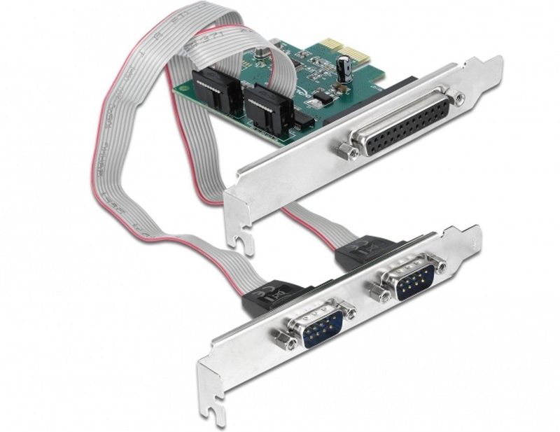 DeLOCK - Adapter Parallel/Serieel - PCIe 1.1 - Low-Profile - Parallel x 1 + Serieel x 2