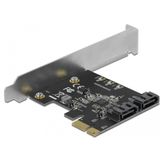 Delock - 90431 - 2-poorts SATA PCI Express x1-kaart - Laag Profiel - Zwart