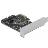 Delock - 90431 - 2-poorts SATA PCI Express x1-kaart - Laag Profiel - Zwart