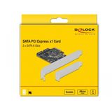 Delock - 90431 - 2-poorts SATA PCI Express x1-kaart - Laag Profiel - Zwart