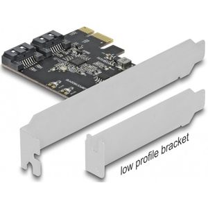 Delock - 90431 - 2-poorts SATA PCI Express x1-kaart - Laag Profiel - Zwart