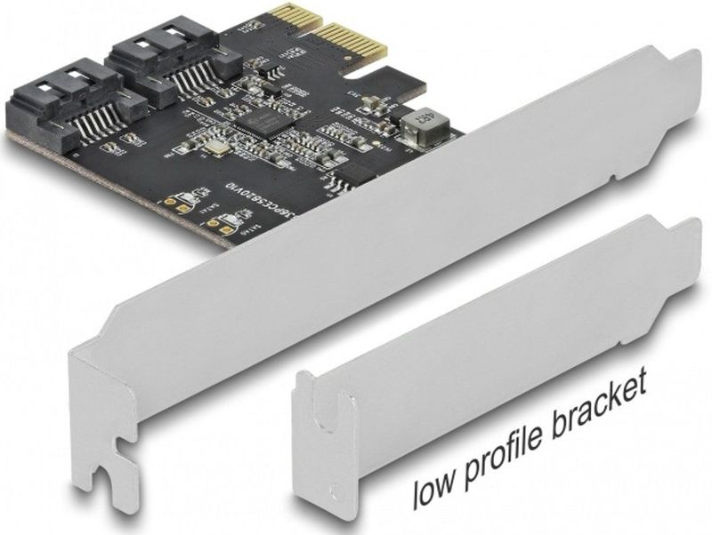 Delock - 90431 - 2-poorts SATA PCI Express x1-kaart - Laag Profiel - Zwart