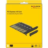 Delock - PCI-Express Kaart - 5 x M.2-SATA Slots - Low-Profile