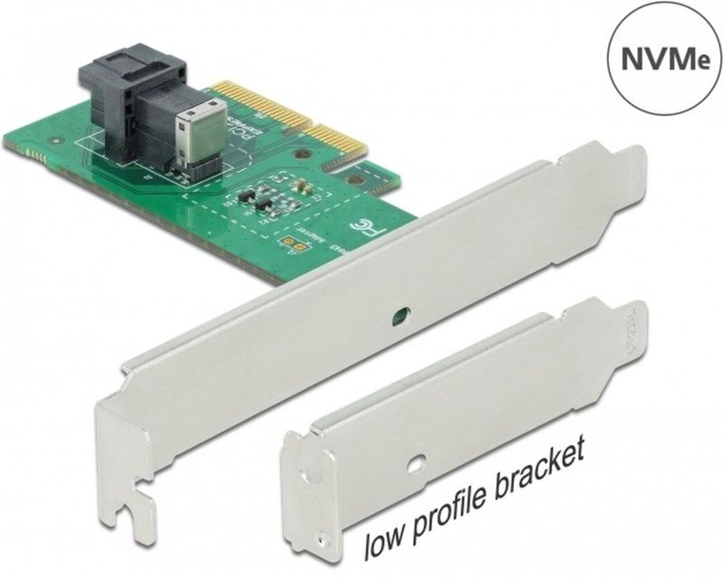 Delock - Host Bus Adapter PCI-Ex4v4 - Storage Controller - Zwart - 1x SFF-8643, NVMe, Gegevensoverdrachtsnelheid tot 64 Gbps