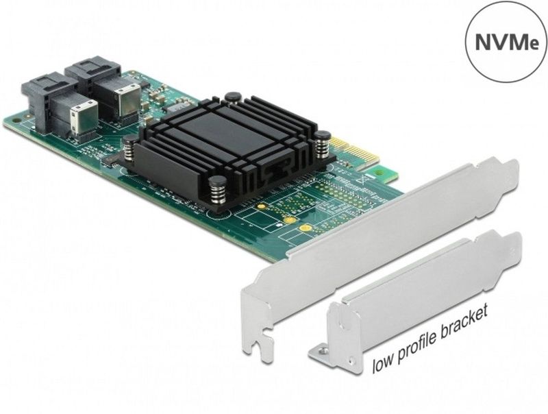 Delock - Host Bus Adapter PCIe-x8 - 2x U.2 SFF-8643 NVMe - Storage Controller