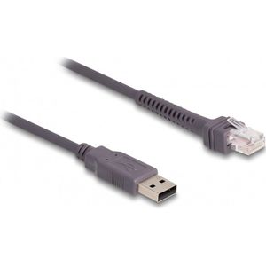 Delock - RJ50 naar USB 2.0 Type-A - Barcode Scanner Kabel - Grijs - 2 m