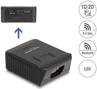 Delock - Draagbare Barcode Scanner - Zwart - 1D en 2D - Bluetooth en 2.4 GHz