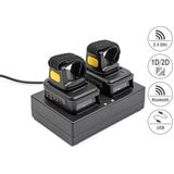 Delock - Ring Barcode Scanner - 1D en 2D - Met 2.4 GHz of Bluetooth - Inclusief Oplaadstation