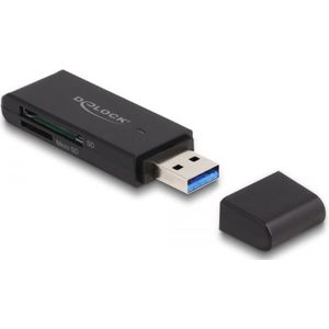 Delock - Superspeed USB 5 Gbps - Kaartlezer - Zwart - 2 Geheugenkaartsleuven