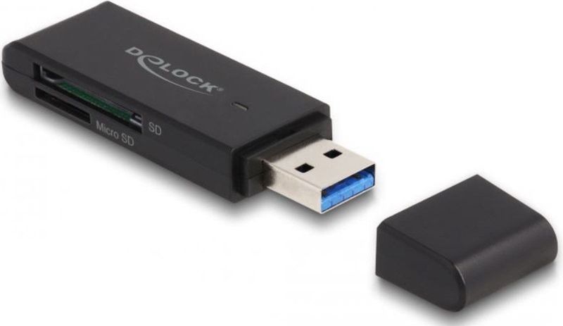 Delock - Superspeed USB 5 Gbps - Kaartlezer - Zwart - 2 Geheugenkaartsleuven
