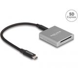Delock - USB Type-C - Kaartlezer - Grijs - SD Express (SD 7.1), USB 3.2 Gen 2, Aluminium