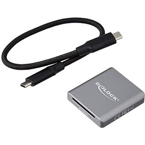 Delock Kaartlezer Externe USB-C voor SD Express geheugenkaarten (USB 3.2 Gen 2), Geheugenkaartlezer, Grijs