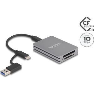 Delock - Kaartlezer - Grijs - USB 3.2 Gen 2, USB-C, Voor SD en CFexpress Type B