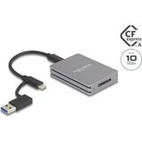 Delock - USB Type-C - Geheugenkaartlezer - Grijs - Voor CFexpress Type A-geheugenkaarten