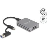 Delock - USB Type-C - Kaartlezer - Grijs - USB 3.2 Gen 2, Geschikt voor SD- en CFexpress-geheugenkaarten