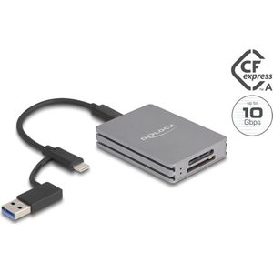 Delock - USB Type-C - Kaartlezer - Grijs - USB 3.2 Gen 2, Geschikt voor SD- en CFexpress-geheugenkaarten