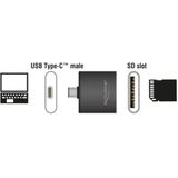 DeLOCK USB Cardreader - USB-C - 1 Kaartsleuf - USB3.0