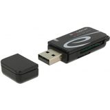 Delock - 91602 - Mini USB 2.0-kaartlezer - Zwart - Ondersteunt SD en Micro SD