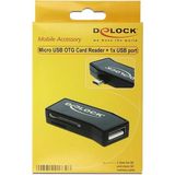 DeLOCK Micro USB OTG Cardreader + 1x USB-A poort