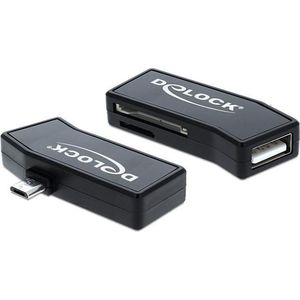 DeLOCK Micro USB OTG Cardreader + 1x USB-A poort