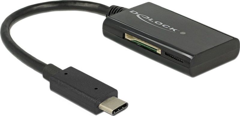 DeLOCK USB Cardreader - USB-C - 4 Kaartsleuven - USB 3.0