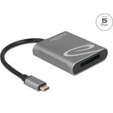 DeLOCK Geheugenkaartlezer - USB 3.2 Gen 1 - Type-C - Zwart/Grijs