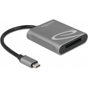DeLOCK Geheugenkaartlezer - USB 3.2 Gen 1 - Type-C - Zwart/Grijs