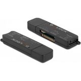 Delock - Kaartlezer - USB Type-A - 3 Geheugenkaartsleuven - Zwart