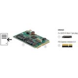 Delock - MiniPCIe I/O - PCIe Kaart - 2 x SATA 6 Gb/s - Chipset Asmedia ASM1061