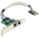 Delock Mini PCI-e LAN-adapter (2X RJ-45)