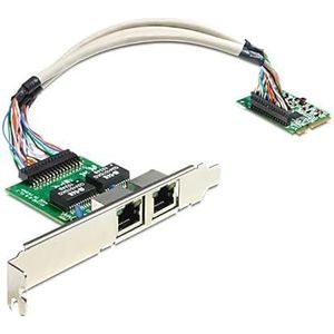 Delock Mini PCI-e LAN-adapter (2X RJ-45)