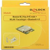 Delock - Module M.2 Key A+E - WLAN 11ac/a/b/g/n + Bluetooth 4.0