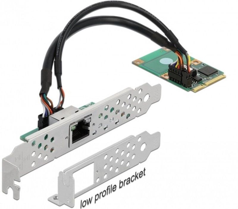 Delock - Mini PCIe I/O - Gigabit LAN - RJ45 - Full Size