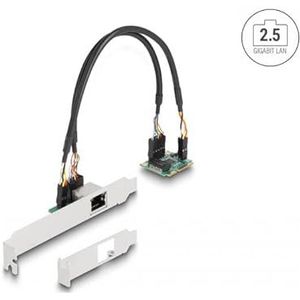 Delock Mini PCIe I/O PCIe halve grootte 1 x RJ45 2,5 Gigabit LAN (PCI Express 2.1), Netwerkkaarten