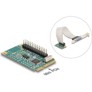Delock - Mini PCIe I/O Controlekaart - Volledig Formaat - 1 x Parallel D-Sub 25 Pin