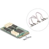Delock - Mini PCIe I/O - Controlekaart - 4 x Seriële RS-232