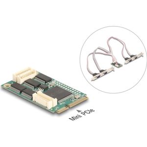 Delock - Mini PCIe I/O - Controlekaart - 4 x Seriële RS-232