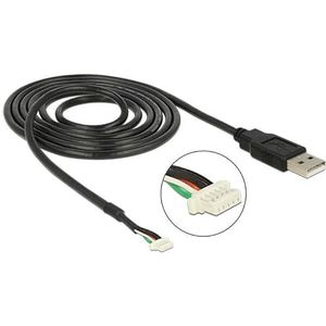 Delock Module aansluitkabel USB 2.0 stekker A 1,5m 5pin camera V5 A, Kabels + Stekkers, Zwart