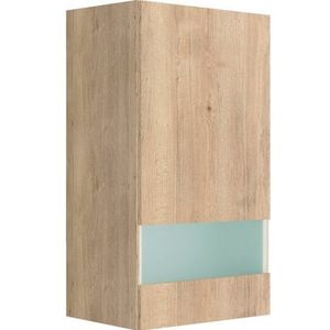 Voorraadkast - Wildeikenkleur - Wit - Melkglas Deuren