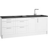 OPTIFIT Küche "Ahus", Breite 225 cm, wahlw. Mit E-Geräten, Soft Close Funktion, MDF Fronten