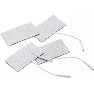 Promed Weefselelektrode 45 x 80 mm, 4 stuks, zelfklevende Tens elektroden met 2 mm stekkeraansluiting voor TENS/EMS-apparaten, herbruikbaar