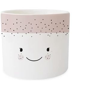 Grafik-Werkstatt Bloempot klein | mini decoratieve pot met papieren plant | keramiek | gezicht, wit